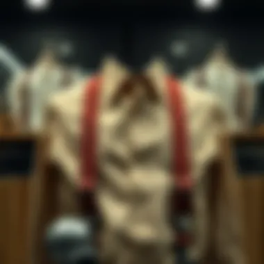 A historical display of suspenders showcasing various styles over the decades