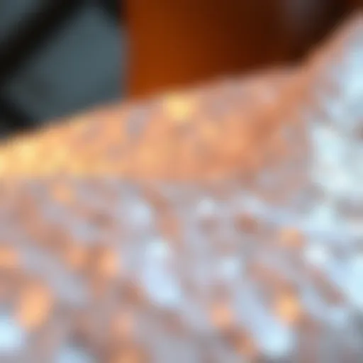 Reflective Quality of Sequins Close-up view of sequins on fabric showcasing their reflective quality