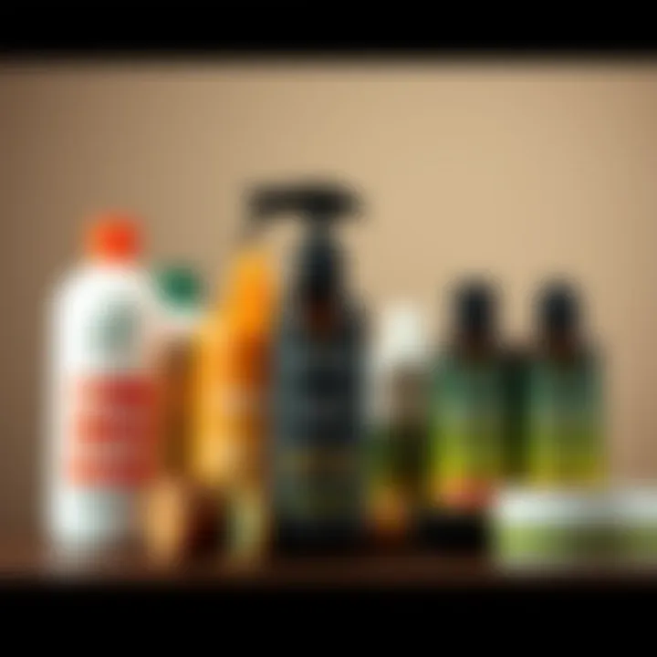 A variety of hair products recommended for maintaining afro twists