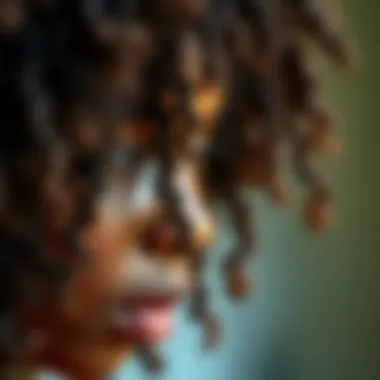 Close-up of textured hair highlighting the intricacies of afro twists