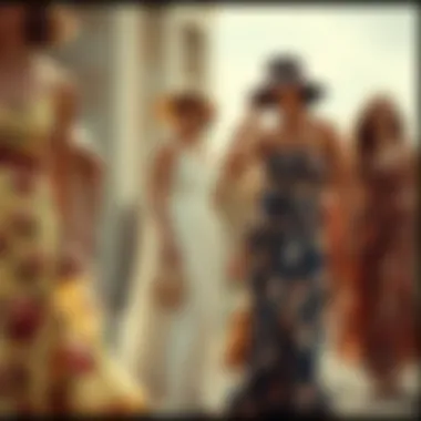 Historical depiction of sun dresses through the decades.