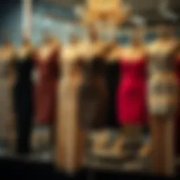 Elegant display of various tiny tight dresses showcasing diverse styles