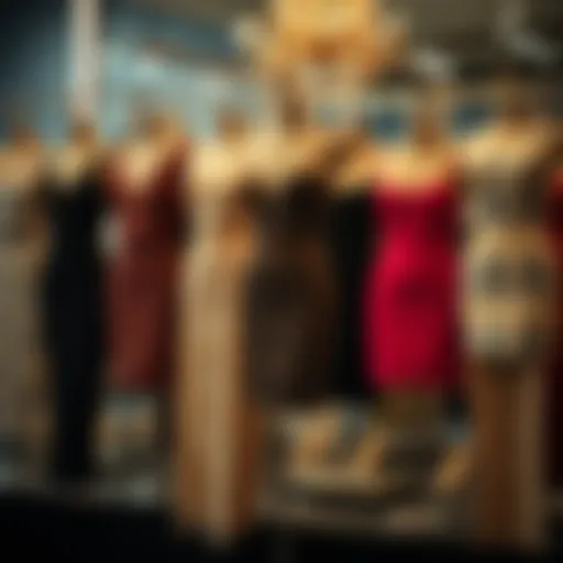 Elegant display of various tiny tight dresses showcasing diverse styles