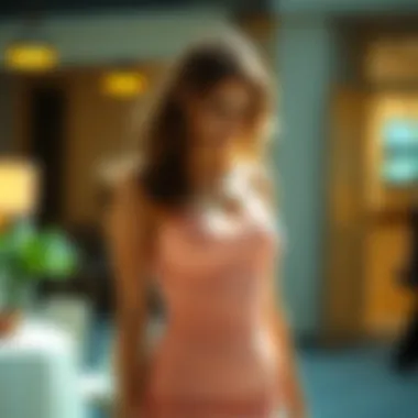 Fashion influencer styling a tiny tight dress for an upscale event