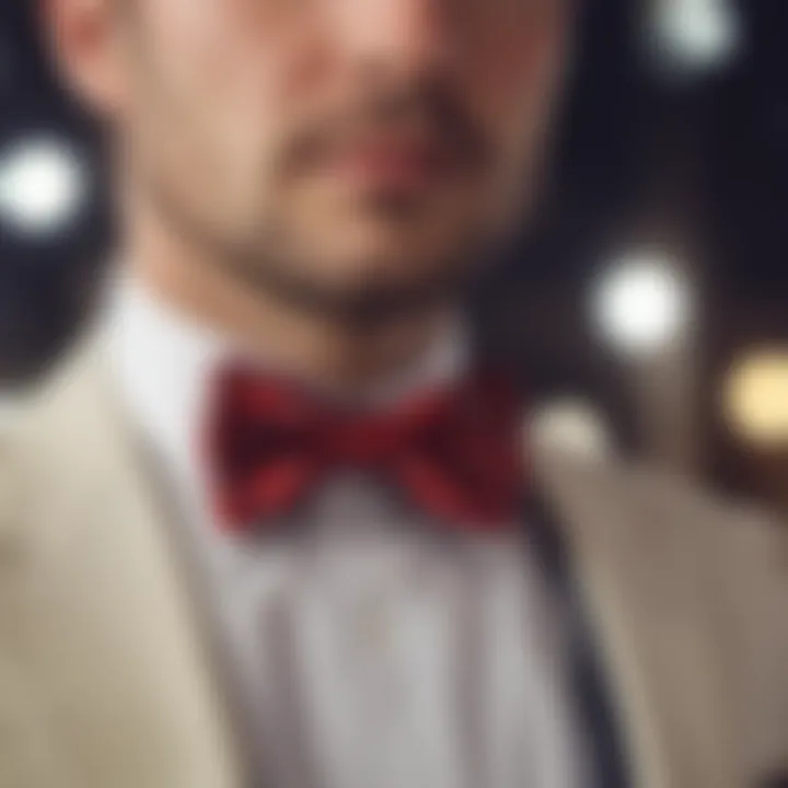 A casual bow tie worn at a festive outdoor event