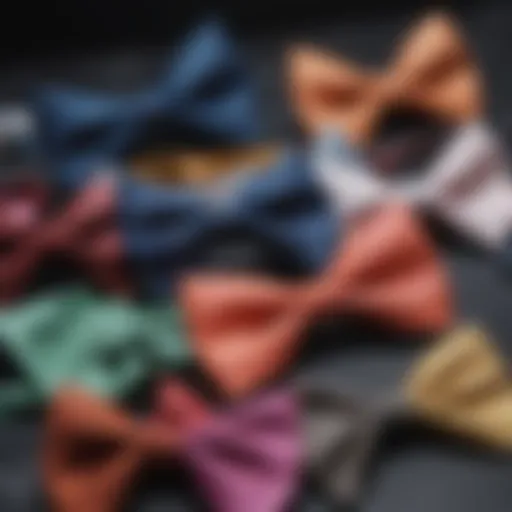 A collection of vibrant casual bow ties displayed artistically