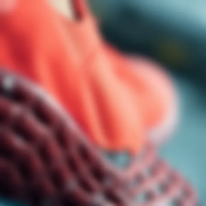 Close-up of high-performance material used in water sports footwear