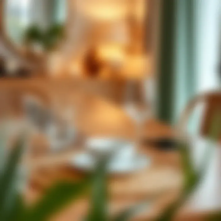 Elegant seagrass placemat set on a dining table