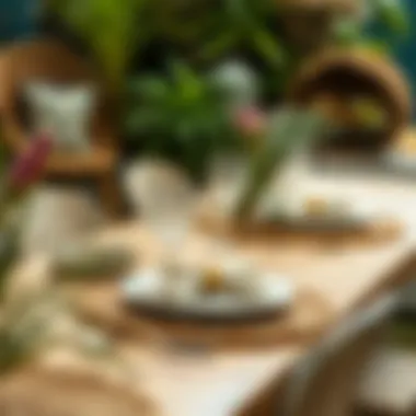 Natural setting showcasing seagrass placemats