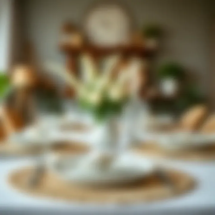 Seagrass placemats enhancing a beautifully arranged table