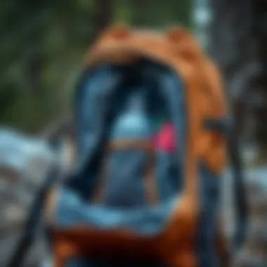 Organized Hiking Backpack with Water Bottle Holder A well-organized hiking backpack showcasing its spacious compartments and water bottle holder