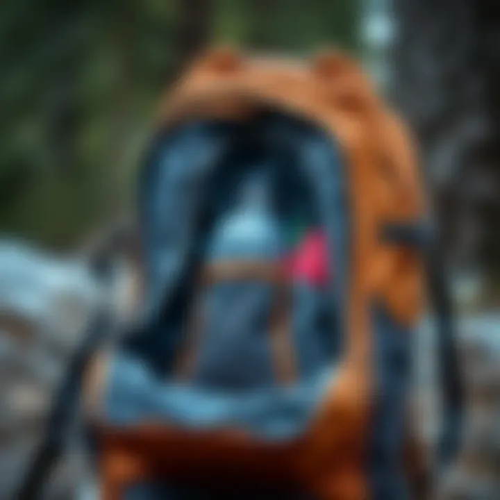 Organized Hiking Backpack with Water Bottle Holder A well-organized hiking backpack showcasing its spacious compartments and water bottle holder