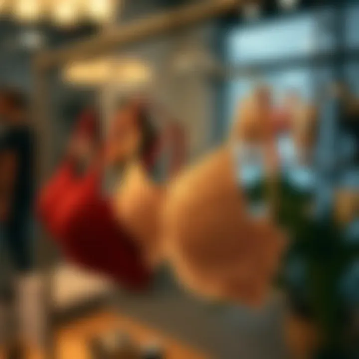 Trendy casual bras displayed in a stylish environment