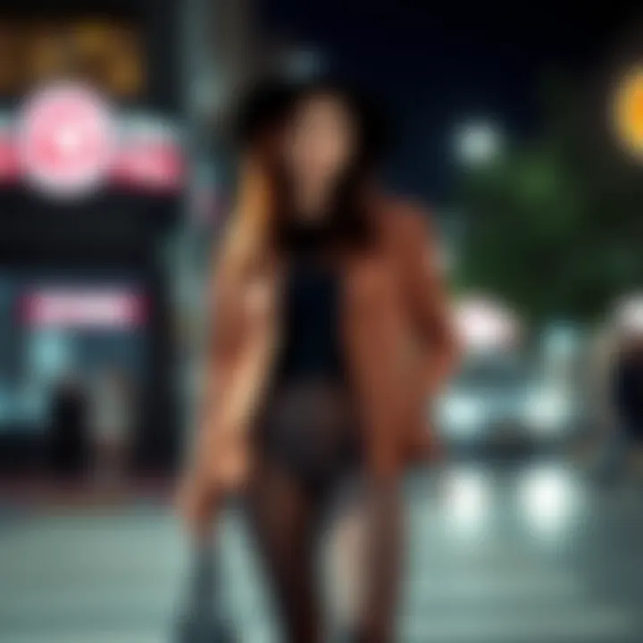 Fashion Forward: Night Out Styling A fashionable outfit featuring short fishnet leggings styled for a night out.