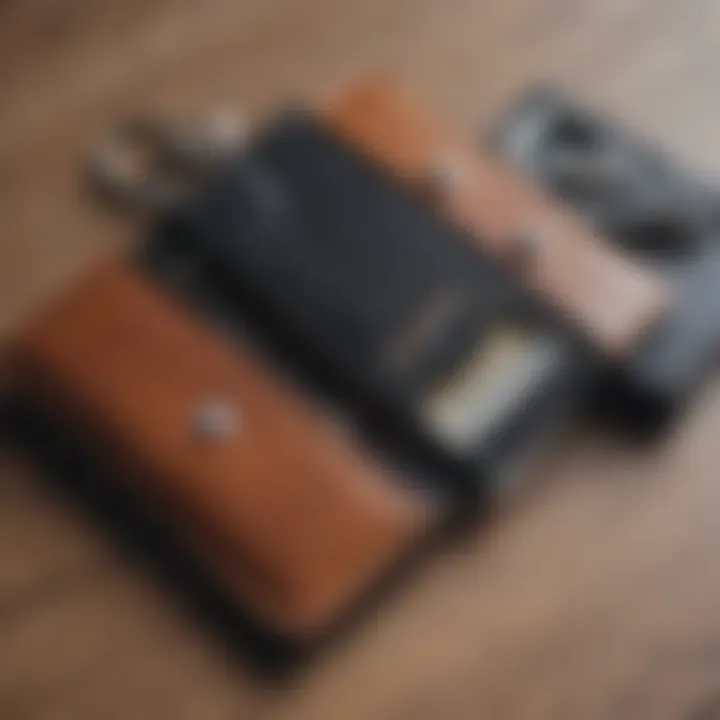 Various materials used in key holder wallets