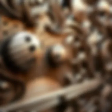 Artistry in Metal: Musical Inspirations Close-up of intricate metalwork showcasing artistic designs inspired by music