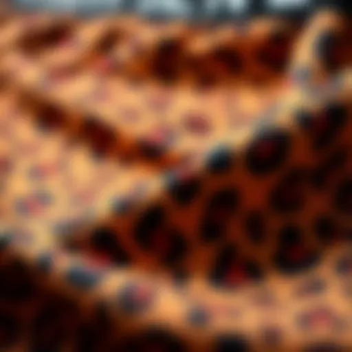 A close-up of vibrant animal print fabric showcasing intricate patterns