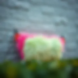 Stylish fuzzy fanny pack in a vibrant color against a textured background