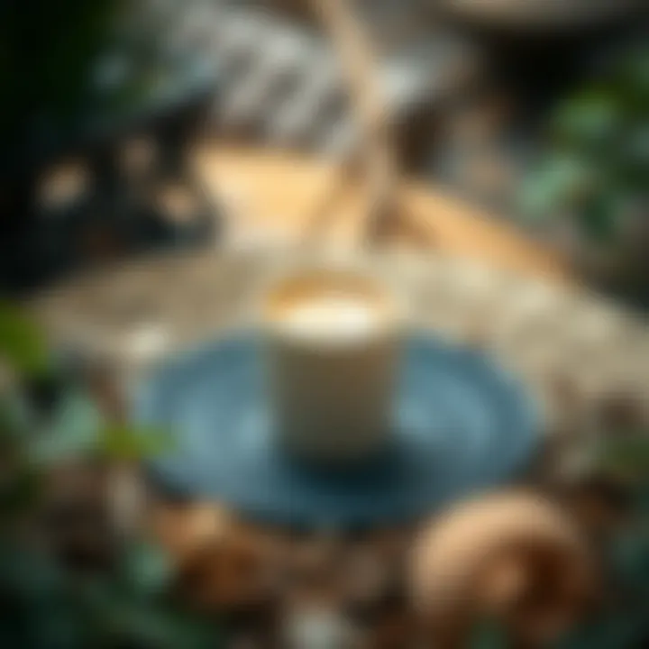 Eco-friendly silicone coffee mat surrounded by natural elements