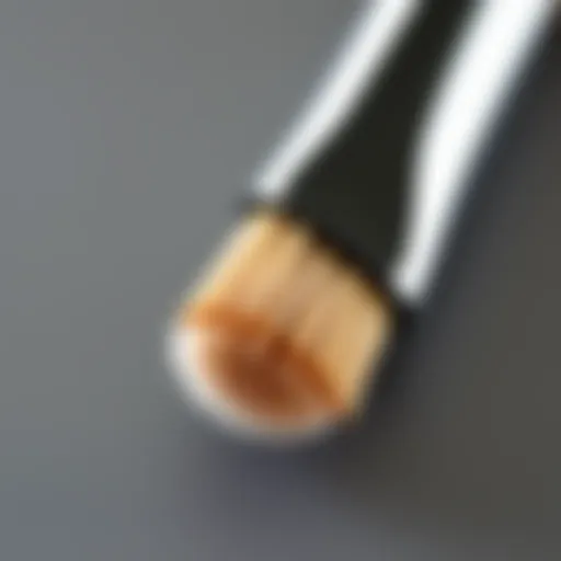 Close-up of a micro brow brush showcasing its fine bristles