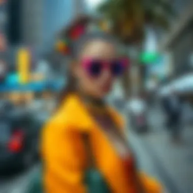 Embracing Boldness in Street Fashion A vibrant street style outfit featuring bold colors and unique accessories