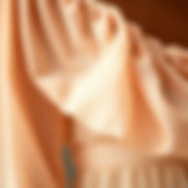 Close-up of chiffon fabric showcasing intricate craftsmanship