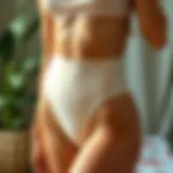 Elegant high-waisted seamless underwear displayed creatively