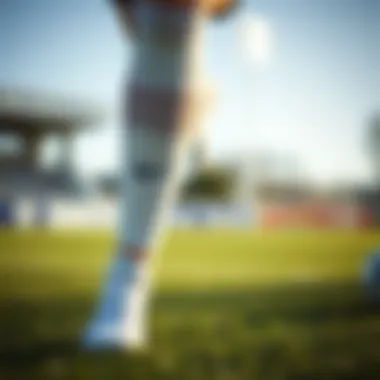 Illustration showing benefits of over-the-knee socks in sports