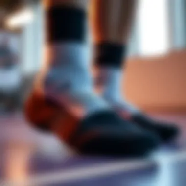 Cushioning Technology in Padded Socks Close-up of padded socks showing cushioning technology