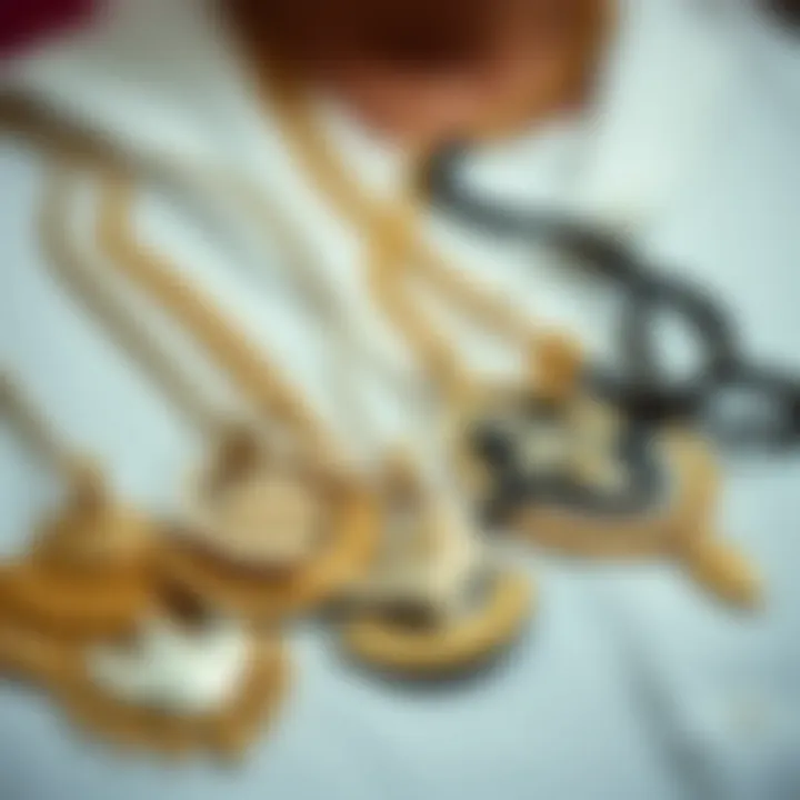 An array of necklaces with various designs representing different cultural styles.