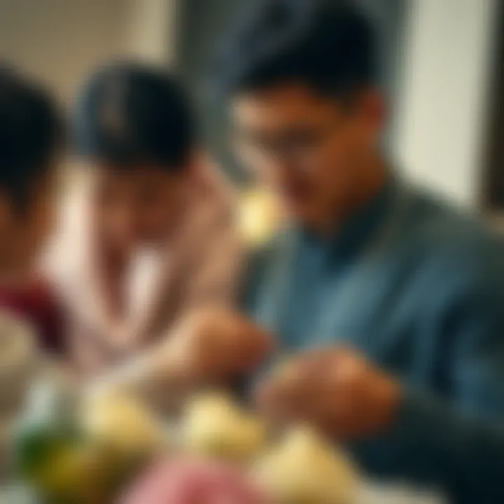 A sentimental moment of a parent presenting a necklace to their child, capturing deep emotions.