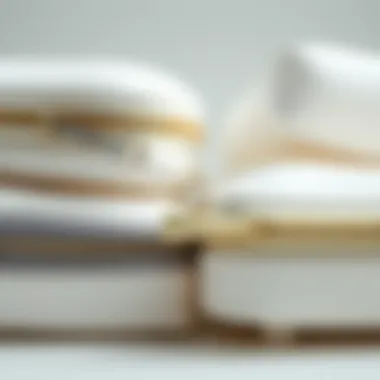 Close-up of materials used in white makeup bags