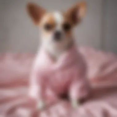 Chic small dog wearing stylish pajamas