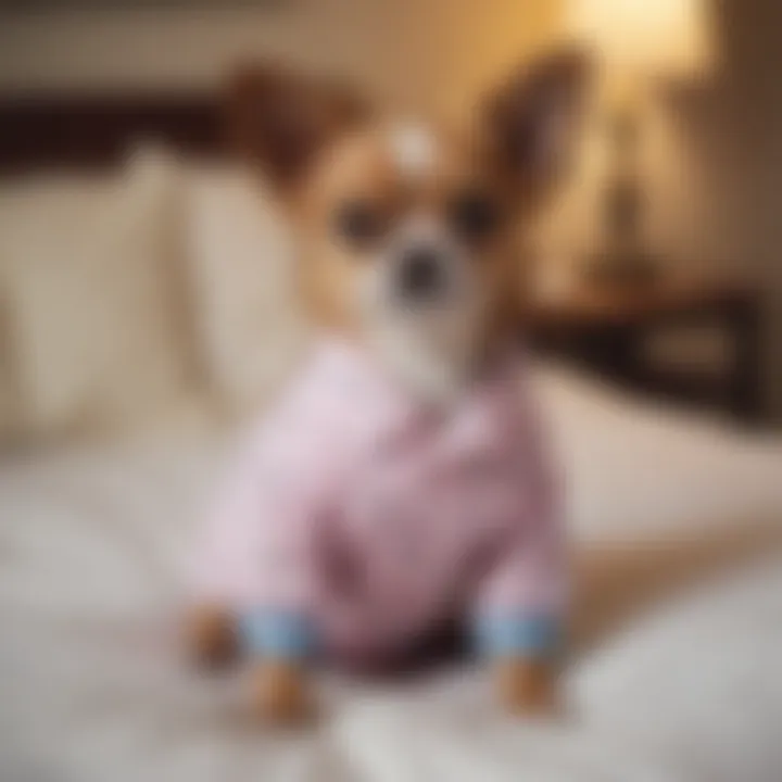 Showcasing the comfort of small dog pajamas