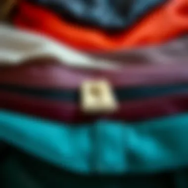 A close-up of various materials used in cash belt bags