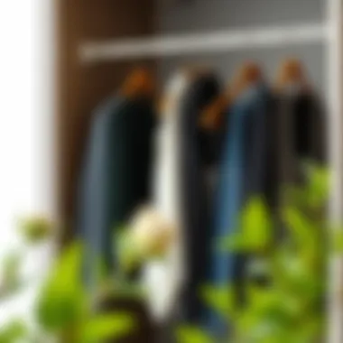 Pocket hanger organizer in a modern wardrobe setting