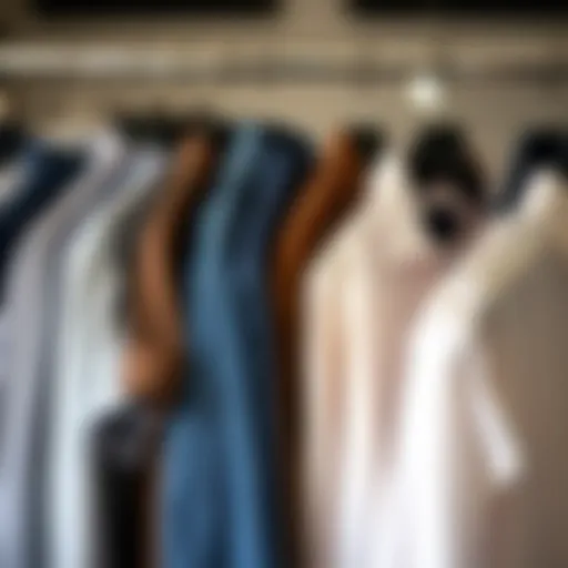 Diverse styles of casual shirts displayed on hangers