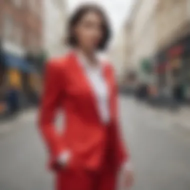 Street Style: Blazer as a Fashion Statement A fashionista effortlessly styling a blazer in a casual street setting, embodying modern fashion trends.