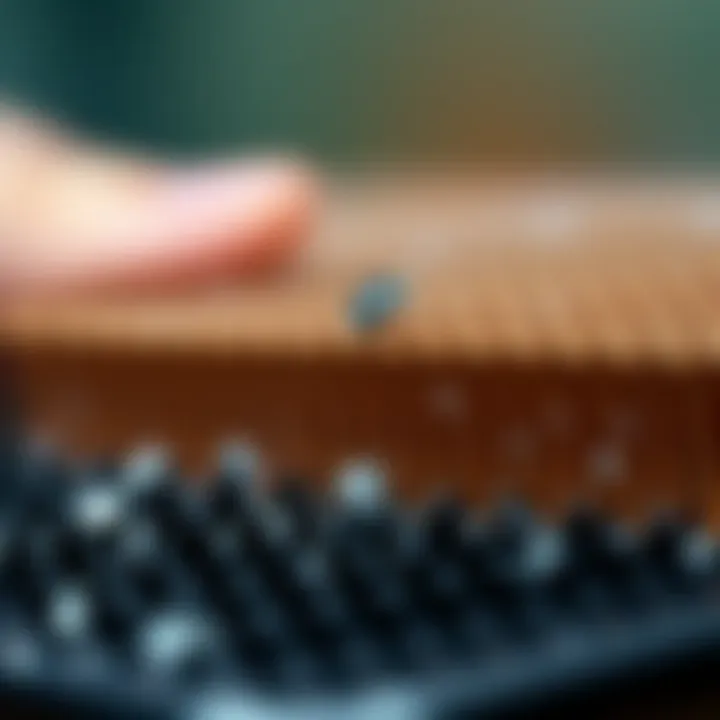 Close-up of maintenance techniques for heat resistant combs, including cleaning and care tips