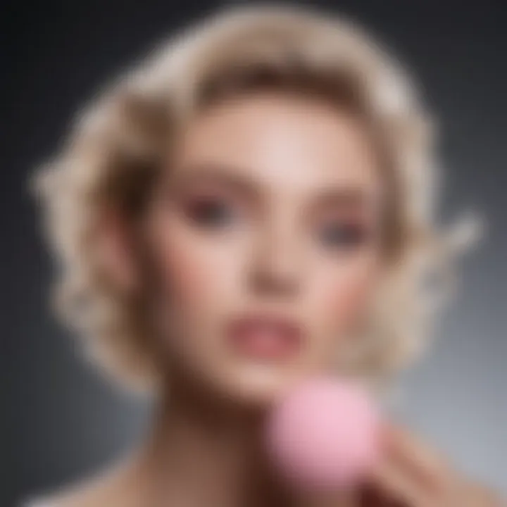 Diverse uses of powder puffs in beauty routines displayed