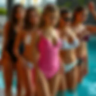 A diverse array of tankinis highlighting style options for various body types