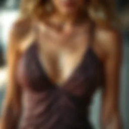 Elegant ruched tankini showcasing intricate design details