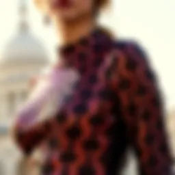 Intricate details of a sequin peplum top showcasing its design