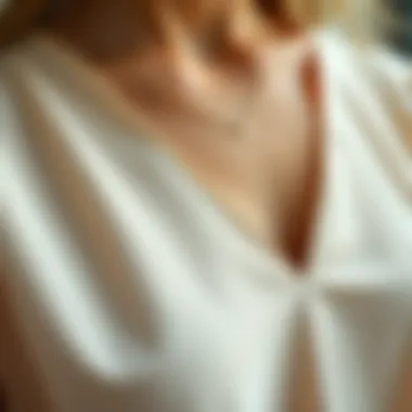 Quality Fabric Texture of the V-Neck Flowy Top A close-up of fabric texture emphasizing quality and comfort