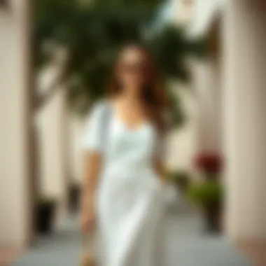 Elegant white polka dot skirt styled with a chic top