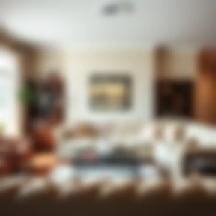 Stylishly arranged living space featuring tufted slipcovers