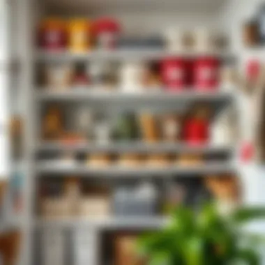 Craft area using absorbent shelf liners for organization