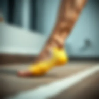 Visual representation of foot alignment and support provided by memory foam heel inserts