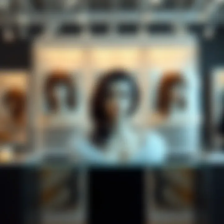 Elegant styling of premium hair wig on display