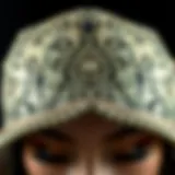 Close-up of a square leg cap showcasing intricate design details